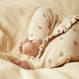 Emily Floral Organic Waffle Ruffle Zipsuit AW24