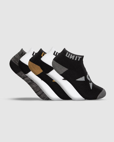 UNIT Vital Youth Bamboo Lo-Lux Socks - 5 Pack Multi