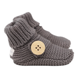 Cotton Knit Button Bootie with gift box charcoal AW25