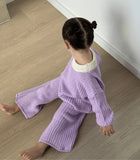 Chunky Knit Pants- Lilac AW26