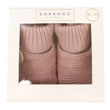 Cotton Knit Button Bootie with gift box dusty pink AW25