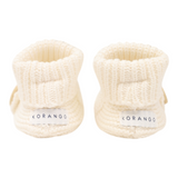 Cotton Knit Button Bootie with gift box white AW25