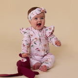 Birds & Blooms Organic Snugglesuit Convertible Romper with Frill AW26