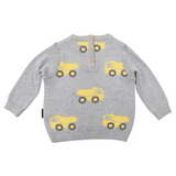 Tip Truck Knit Sweater Microchip Grey AW24