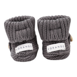 Cotton Knit Button Bootie with gift box charcoal AW25