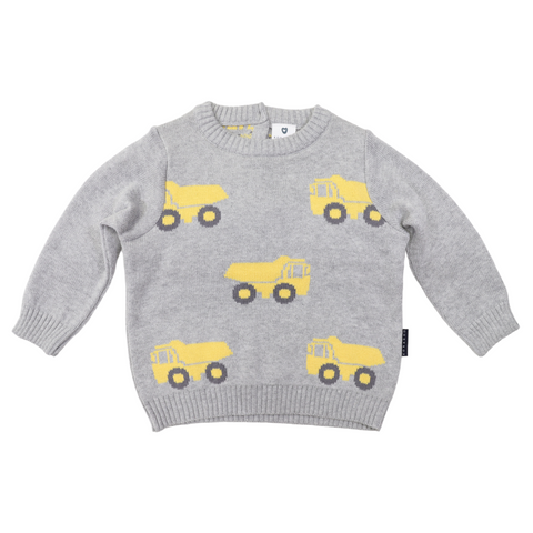 Tip Truck Knit Sweater Microchip Grey AW24