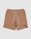 Block Elastic Youth Shorts- Khaki SS25