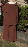 Chunky Knit Pants Choc AW26