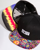 Fizzle Youth Headwear Flat Peak Snapback- Black SS25