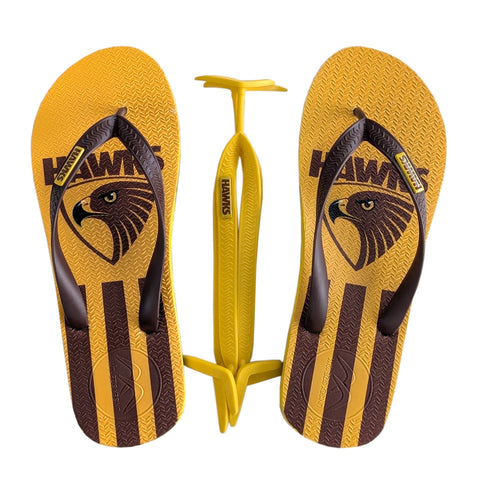 AFL - Hawthorn Hawks Regular Thongs + Additional Straps