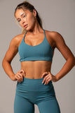 Flow Strap Ladies Sports Bra- Jade Blue SS25