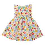 Flower Print Woven Frill Dress Cloud SS24