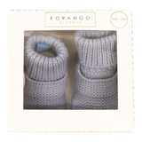 Cotton Knit Button Bootie with gift box dusty blue AW25
