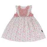 Frill Smocked Dress Red Floral SS25