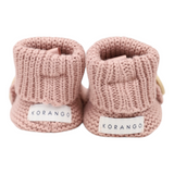 Cotton Knit Button Bootie with gift box dusty pink AW25