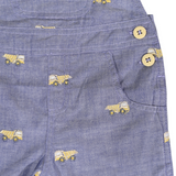Embroidered Truck Chambray Overall Dark SS25