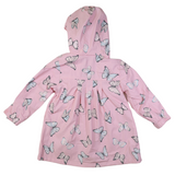 Butterfly Colour Change Terry Towelling Lined Raincoat Fairytale Pink AW24