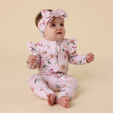 Birds & Blooms Organic Snugglesuit Convertible Romper with Frill AW26