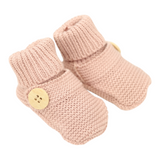 Cotton Knit Button Bootie with gift box dusty pink AW25