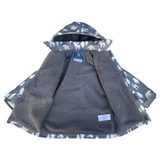 Bear Print Colour Change Sherpa Lined Raincoat Charcoal AW24