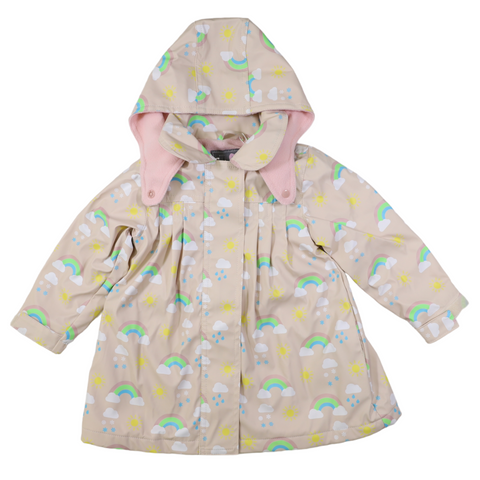 Sunshine & Rainbows Polar Fleece Lined Raincoat Tapioca AW24