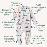 Trains Organic Snuggle Sleepsuit Zip Footie