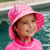 Girls Ponytail Swim Bucket Beach Hat- Summertime SS25
