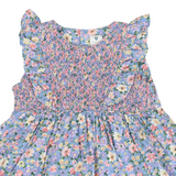 Smocked Floral Dress Blue Floral SS25