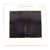 Cotton Knit Button Bootie with gift box navy AW25