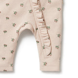 Emily Floral Organic Waffle Ruffle Zipsuit AW24