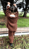 Chunky Knit Pants Choc AW26