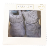 Cotton Knit Button Bootie with gift box dusty blue AW25