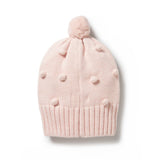 Pink Knitted bauble hat AW24