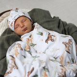 Wild Horses Organic Jersey Wrap & Beanie Set