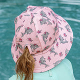 Girls Ponytail Swim Bucket Beach Hat- Dolphin SS25