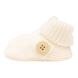 Cotton Knit Button Bootie with gift box white AW25
