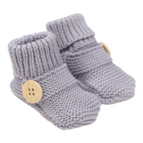 Cotton Knit Button Bootie with gift box dusty blue AW25