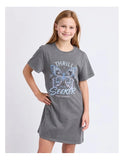 Wild Heart Tee Dress Charcoal SS25