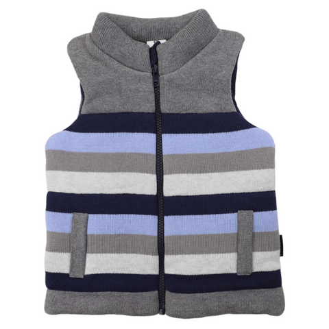 Padded Knit Vest Charcoal Stripe AW24