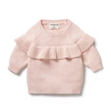 Pink Knitted Ruffle Jumper AW24
