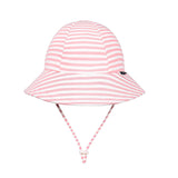 Girls Kids Ponytail Bucket Sun Hat- Pink Stripe SS25