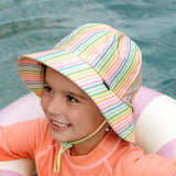 Girls Ponytail Swim Bucket Hat- Rainbow SS25