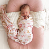 Boots & Bows Organic Jersey Wrap & Topknot Set