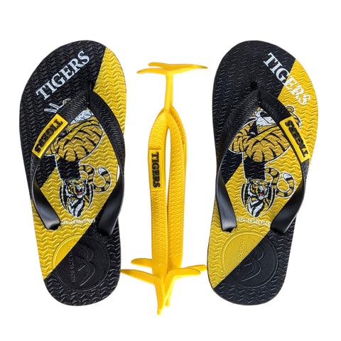 AFL - Richmond Tigers KIDS Thongs + Additional Straps