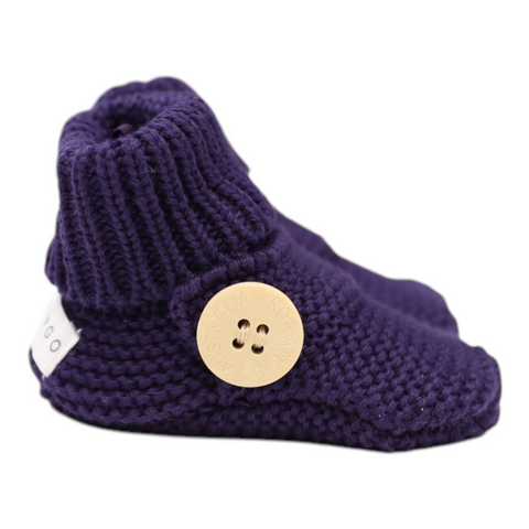 Cotton Knit Button Bootie with gift box navy AW25