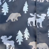 Bear Print Colour Change Sherpa Lined Raincoat Charcoal AW24