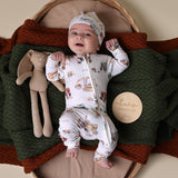 Diggers & Tractors Organic Snugglesuit Convertible Romper AW26