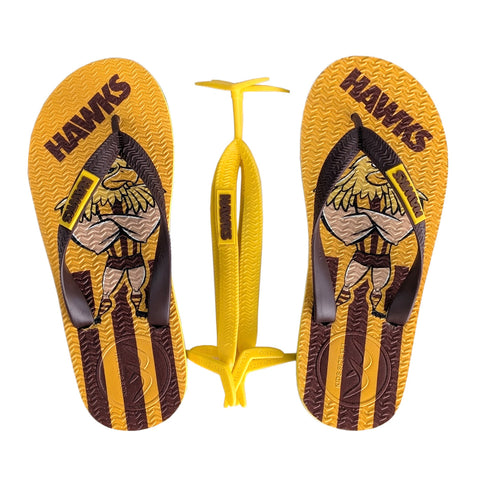 AFL - Hawthorn Hawks KIDS Thongs + Additional Straps