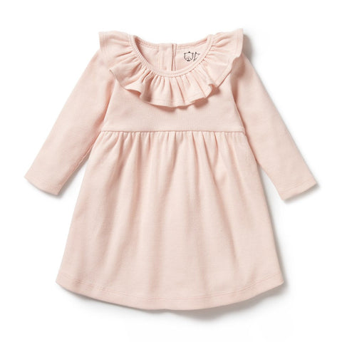 Pink Organic Ruffle Dress AW24