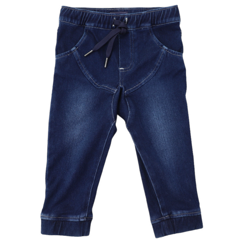Stretch Denim Jean with Drawstring Pigment Wash AW24